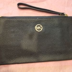 Michael Kors Fulton Pebbled Leather Wristlet